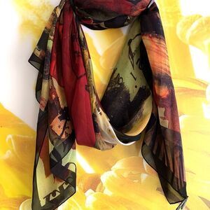 MOSCHINO Large Silk Scarf (Sz 70” x 26”)